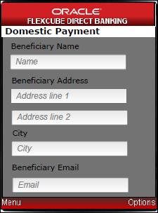 Domestic Transfer Domestic Payment Beneficiary Account Type Pay Over the Counter 7.