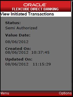 Displays the Transaction Reference Number. Displays the name of the initiator of this transaction.