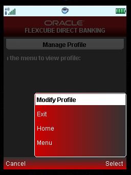 Manage Profile Modify Profile 6. The following page is displayed. Select the required Account Number from the dropdown.