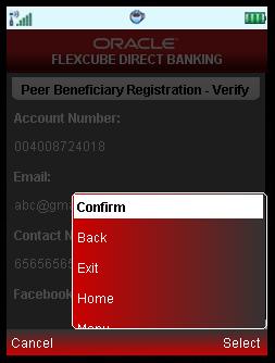Confirm Peer Beneficiary Details 7. The following Success Message appears.