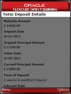 Term Deposit Details 5. Click View Redemption Details to go to the Redemption Details page.