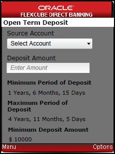 Open Term Deposit Open Term