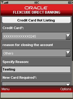 Credit Card Hotlisting Credit Card Hot Listing Field Credit Card Hotlisting Credit Card Reason for