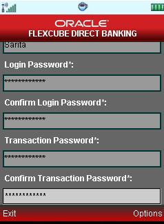 Online Application Process Saving Account Customer Details Field Online Application Form Login Password [Mandatory, Input Box, 20] Enter the desired Login Password.