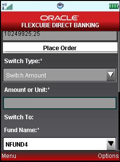 Switch Funds Switch Funds Filed Switch Type [Mandatory, Drop down] Select the Switch Type.