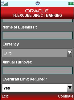 Online Application Process Current Account Overdraft - Online Application Form Field Name of Business [Mandatory, Input Box, 100] Enter the appropriate Name of Business.