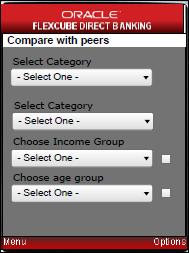 Options Available for Goal Benchmarking for Goals Compare with Peers Expenses User