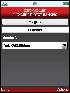 Mail Box 6. Select Back from Options to return to the previous screen. Select Exit from Options to exit from the application. Select Home from Options to navigate to the menu screen.