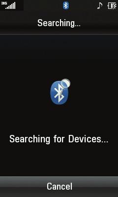 Settings 3. If you want to stop searching, touch Cancel. 4. All of the devices found are displayed. 5. Touch the desired device and enter the password.