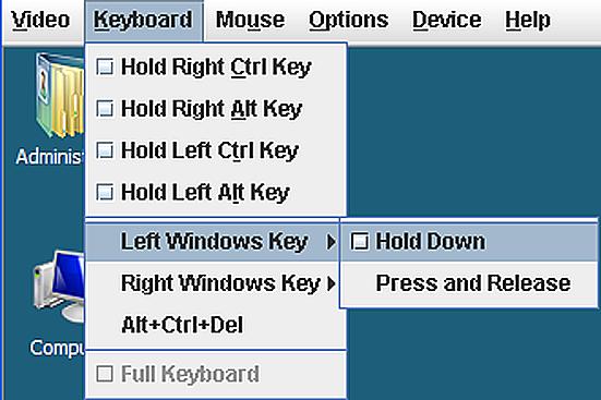 Right Window Key: User can hold down the right windows key or press and release