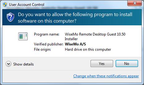 2. Installation of the Windows Guest program The program is installed on your Windows PC, so you can reach and remote control PCs, Servers, Mac computers, Tablets, Smartphones, or other handheld or