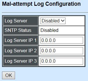 When DHCP snooping filters unauthorized DHCP packets on the network, the Mal-attempt log will allow the CHASSIS to send event notification message to Log server.