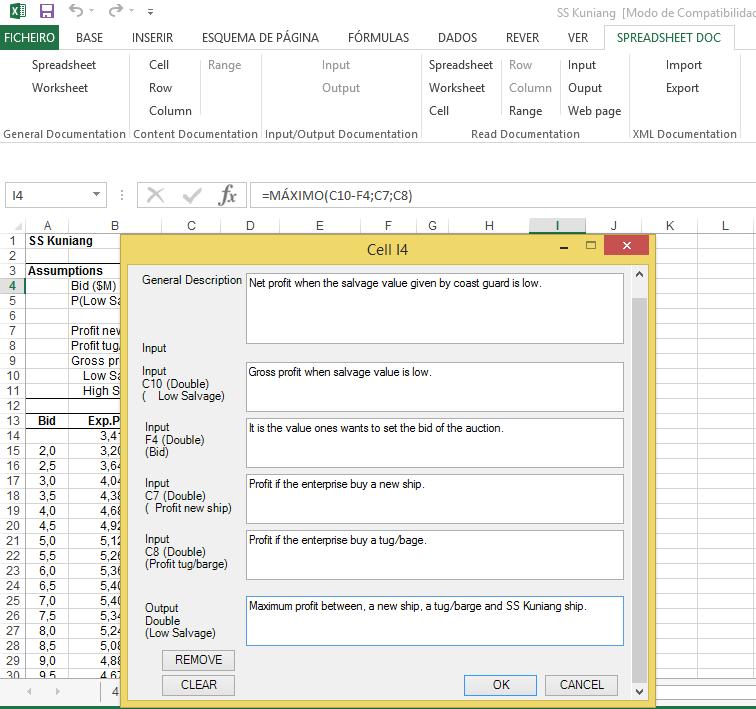 3. 2. USING SPREADSHEETDOC TO DOCUMENT A SPR EADSHEET describing. The range type is also shown. The type of a range however must be computed as Excel does not have such information.