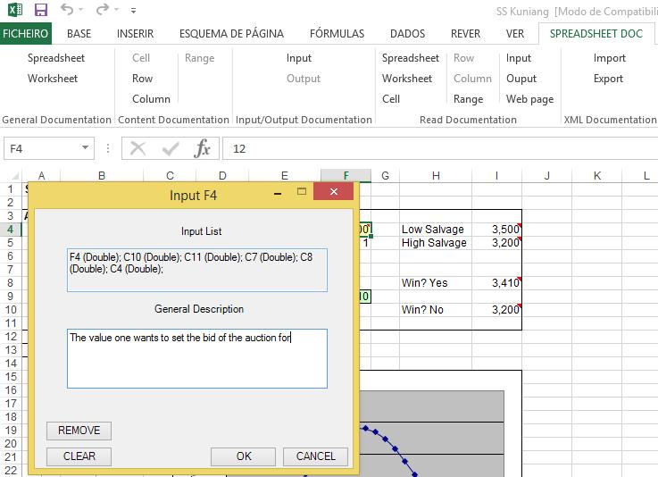 CHAPTER 3. DOCUMENTING A SPREADSHEET PROGRAM Figure 3.5: Dialogue to document an input cell. 3.2.