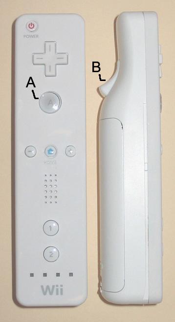 2 Figure 1. The Wii Remote (a.k.a. Wiimote), the commercial device used to implement UniGest. The large A-button is visible on the top of the left Wiimote.
