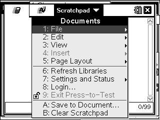 The Scratchpad can be used to make mathematical calculations and/or draw graphs without creating a document (whereas applications like Geometry, Lists & Spreadsheets etc.