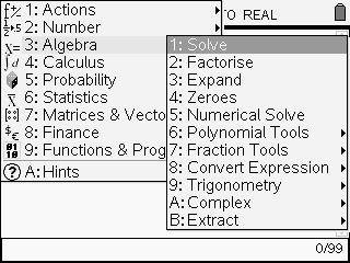 Calculator page menu changes The main changes are as follows. Systems of equations Below screenshots show the Algebra menu in version 1.