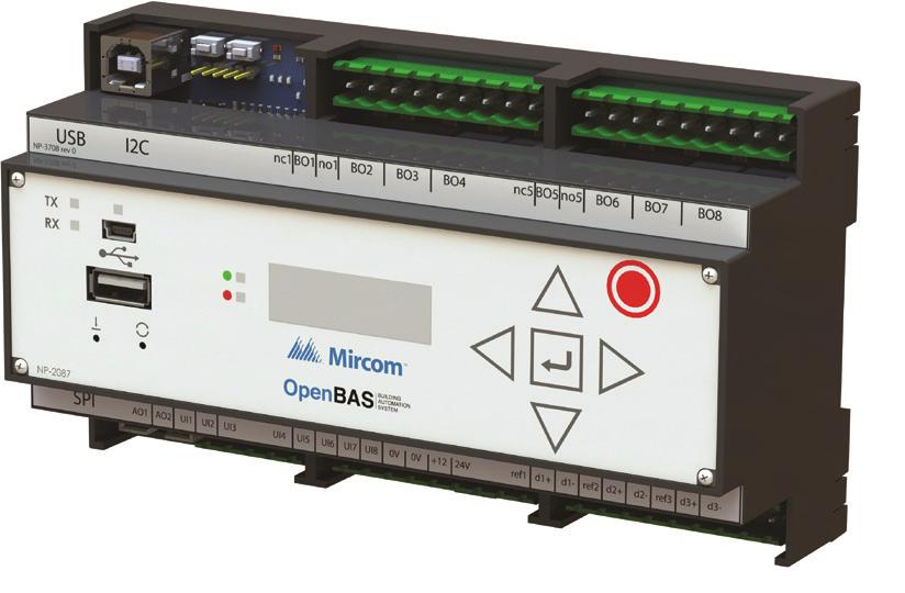 BUILDING MANAGEMENT OpenBAS-HV-NX10 SERIES Description Mircom s OpenBAS-HV-NX10 series of Building Automation Controllers are aimed to provide various HVAC, energy management, and lighting control