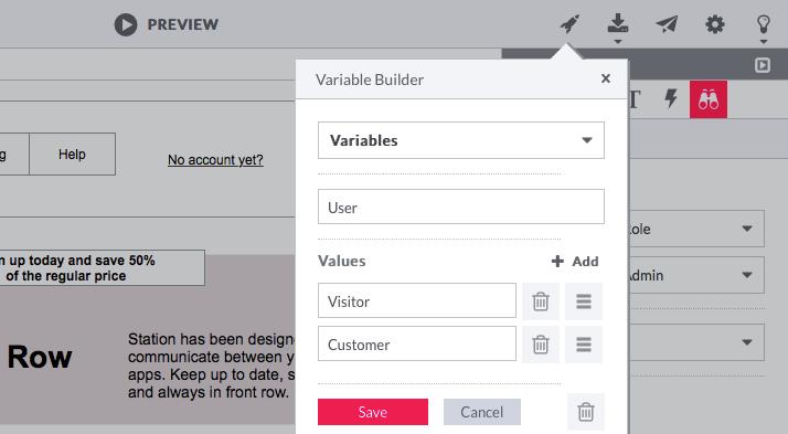 Step 2: Variable / Varibale Builder With the variable builder you can simulate different sets of variables.