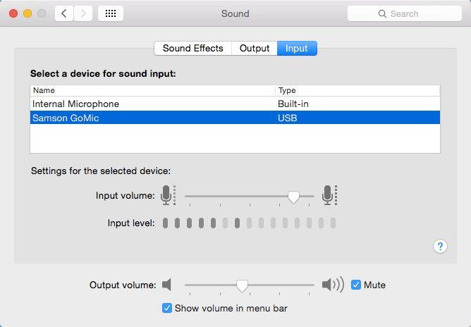 3 3.! Click on the Input tab and select the external microphone you have connected to your Mac.