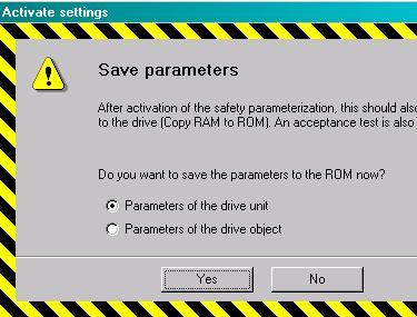 Configuring both drives 11. The parameters of the drive unit will now be copied to ROM. Confirm with "Yes". 12. Post configuration, drive 1 Connect parameter p2594 with parameter r9733.