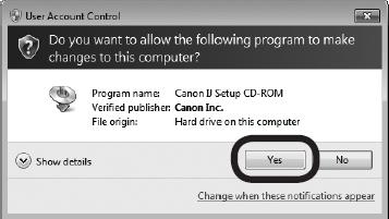 exe on the AutoPlay screen, then click Yes or Continue on the User Account Control dialog box.