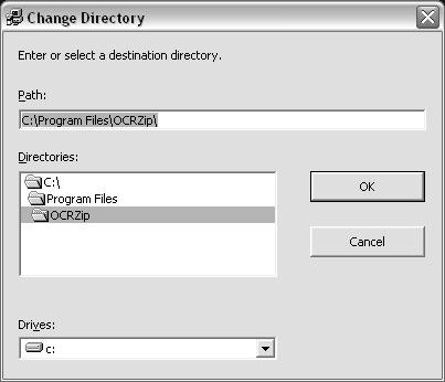To change the location for the installation click the Change Directory button to display the Change Directory