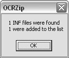 inf files found and candidates added to the list. Important note: It is not necessary to select the.inf file itself but merely browse to the folder containing the.inf file. If a folder contained the work for several candidates for the same unit then it would be possible to browse to this folder and the CBA zipper would verify the.