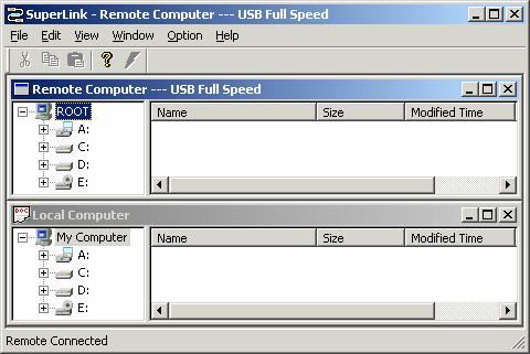 We have used Windows 2000 for this example. 6.1.1 Once PC#1 and PC#2 have finished installing the driver, connect each end of the USB 2.0 Link cableto PC#1 and PC#2. 6.1.2 Double click on the icon SuperLink on the desktop of PC#1 and PC#2.