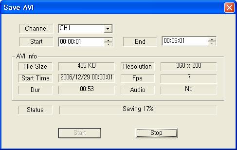 CH 5 Client Program You can save the playback file with AVI format.