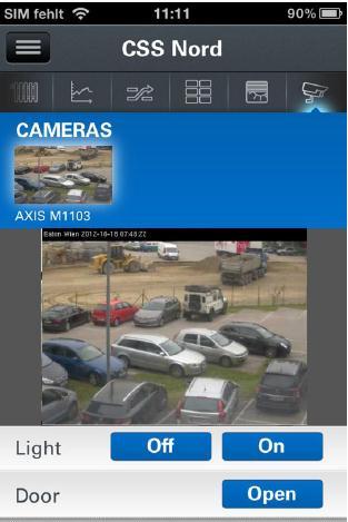 Camera Display Mobile App Up to four IP cameras can be connected to a single controller