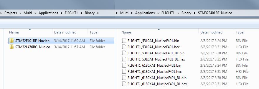 1. How to install the pre-compiled binary: There is inside the package one folder called Binary FP-SNS-FLIGHT1 Installation procedure (1/2) 17 It contains: pre-compiled FLIGHT1 FW that could be