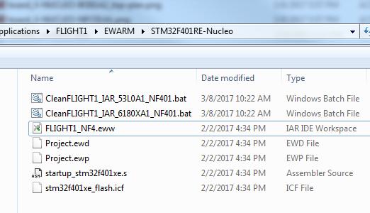 bat and CleanFLIGHT1_IAR_6180XA1_NL476.bat System Workbench for STM32 Version 1.14.0.201703061529: CleanFLIGHT1_SW4STM32_53L0A1_NF401.bat and CleanFLIGHT1_SW4STM32_6180XA1_NF401.