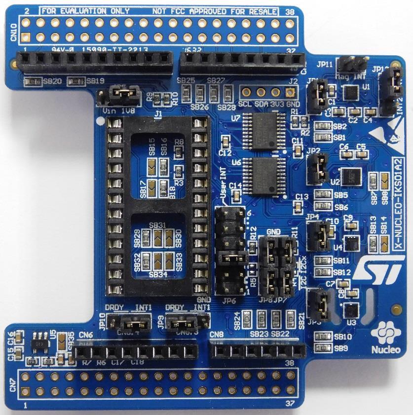 Motion MEMS and environmental sensors expansion board Hardware Overview (2/8) 4 X-NUCLEO-IKS01A2 Hardware Description The X-NUCLEO-IKS01A2 is a motion MEMS and environmental sensor evaluation board