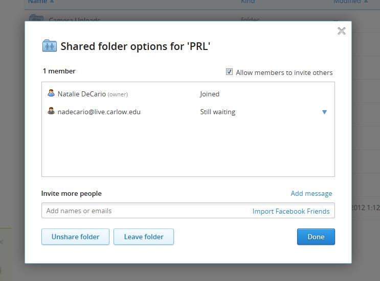 Dropbox File Sharing Share