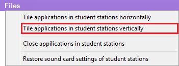 Tile applications in student stations Click on Files Tile applications in student stations