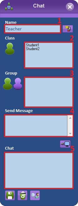 61 Maro Multimediaal Chatting with Students Open ReChat Click on the Teacher icon to open the teacher s ReChat. ReChat controls 1.