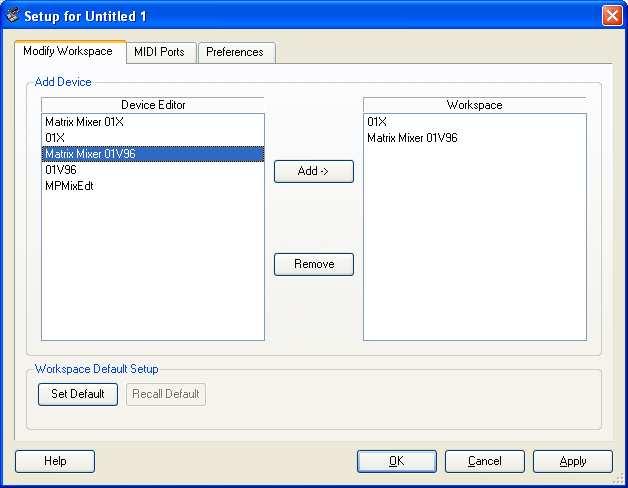 Figure 43: Defining the Studio Manager 2 application s workspace Once a sound engineer has finished setting up the custom workspace, each of the selected device editors is instantiated, and the