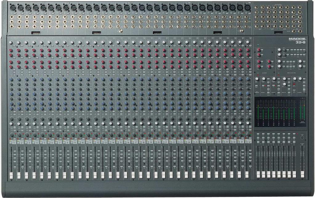 Figure 2: The Mackie 32-8 Recording Console Figure 3 shows the Yamaha 01V96 Digital Mixing Console [Yamaha, 2004a]. This audio mixing desk is a forty channel, eighteen bus digital audio mixing desk.