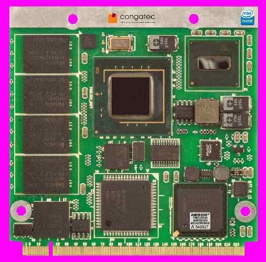 conga-qa Qseven Intel Atom Module CPU: Intel Atom processor Z5xx series - 45nm Z510: 1.1 GHz, 512kB L2 Cache Z530: 1.
