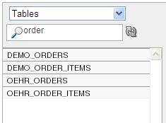 To search for an object name, enter a case-insensitive term in the Search field. For example, search for "order": 7.