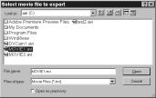2.Building preview file will start. 3.Select a file you want to export. Click [Open] to start exporting the video to a DVCAM. NOTE 1.