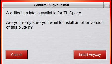 Plug-In Version Checker If you choose to install a plug-in for which there is a critical or recommended update, the system will ask you to confirm the installation procedure.