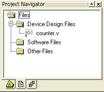 Appendix B HDL Entry Tutorial 2 Page 6 of 14 Navigator window as shown in Figure B.4. If the Project Navigator window is not displayed, then click on the Project Navigator button counter.v. to display it.