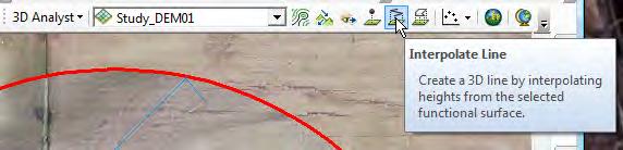 Use the Interpolate Line tool to draw a line perpendicular to the stream.