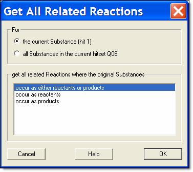 in a Citation Hitset Example: Get All Related Reactions from a Substance Hitset Narrow your results to