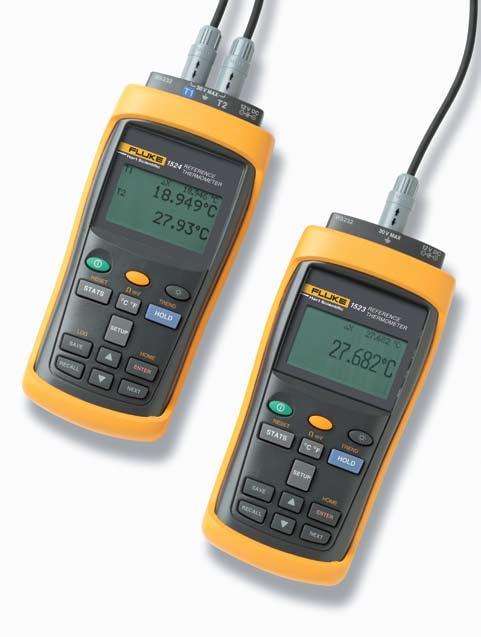 1523/1524 Reference Thermometers Measure, graph and record three sensor types with one tool High accuracy PRTs: up to ± 0.011 C Thermocouples: up to ± 0.24 C Precision thermistors: ± 0.