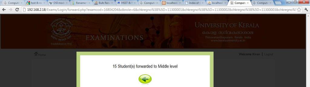Now it will show the number of students forwarded to the next level.