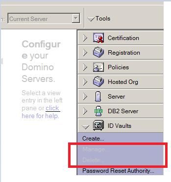 Common Scenarios a Domino Administrator can experience with the ID vault Scenario 2: Admin is using an 8.5 Admin Client to Manage an Id vault on 9.