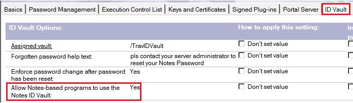 Background and Configuration Use the same steps for implementing the ID Vault for IBM Traveler users as inotes users: On the